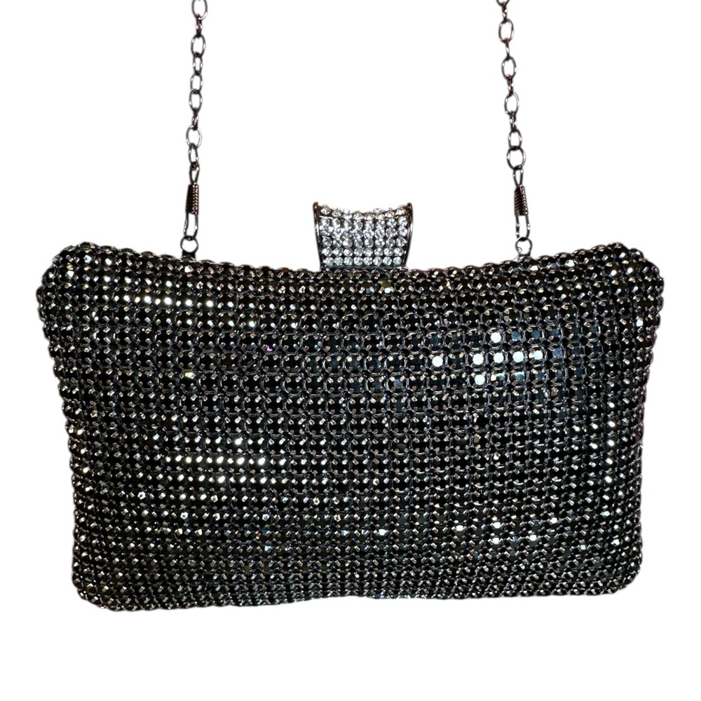 Catherine Malandrino NWT Elegant Black Rhinestone Clutch